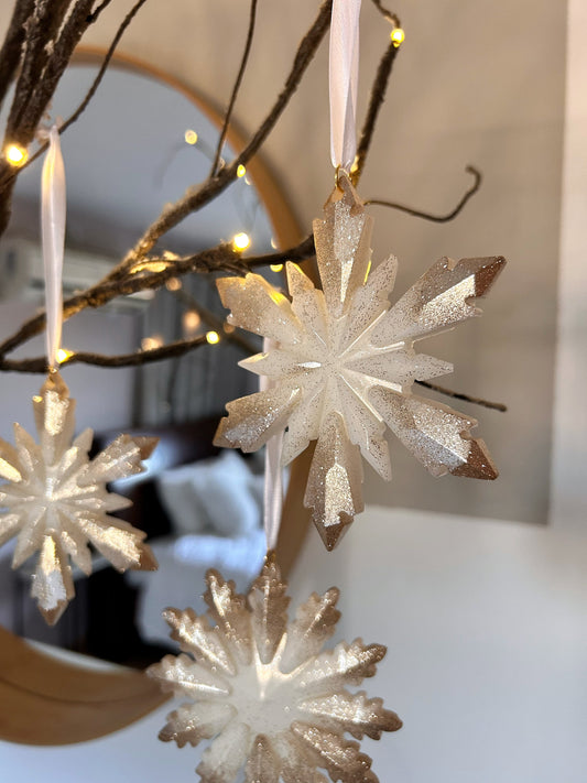 Christmas Ornaments Christmas Tree Decor Christmas Gift Idea Ornament Set Holiday Decor Christmas Stars Hanging Baubles Golden Decor Set