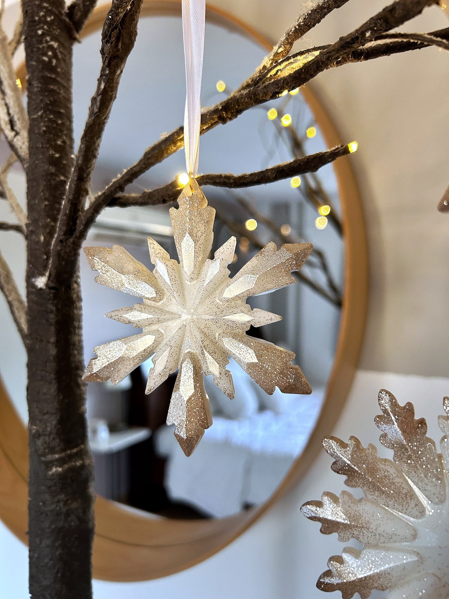 Christmas Ornaments Christmas Tree Decor Christmas Gift Idea Ornament Set Holiday Decor Christmas Stars Hanging Baubles Golden Decor Set