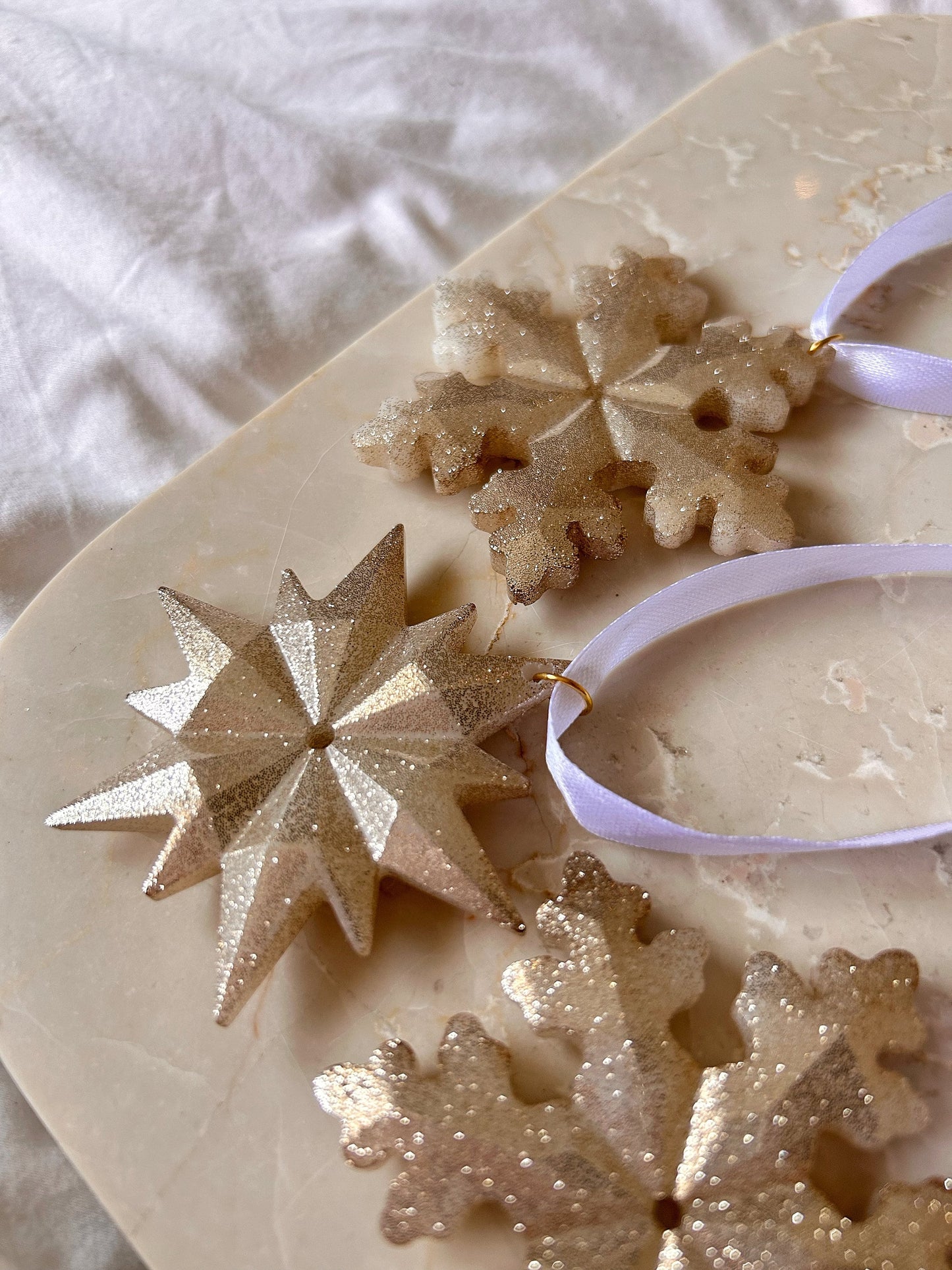 Christmas Ornaments Christmas Tree Decor Christmas Gift Idea Ornament Set Holiday Decor Christmas Stars Hanging Baubles Golden Decor Set