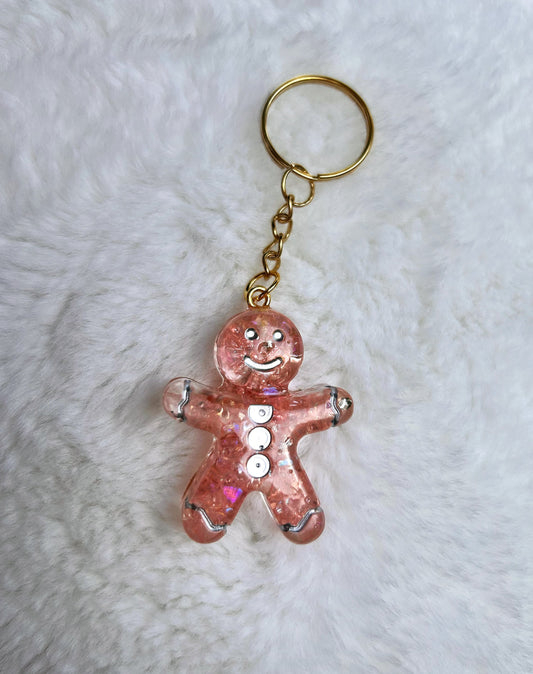 Gingerbread man keyring keychain Christmas Gift Idea for her key accessory bag tag accessories holiday gift Stocking filler Xmas present