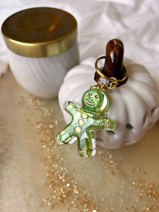 Gingerbread man keyring keychain Christmas Gift Idea for her key accessory bag tag accessories holiday gift Stocking filler Xmas present