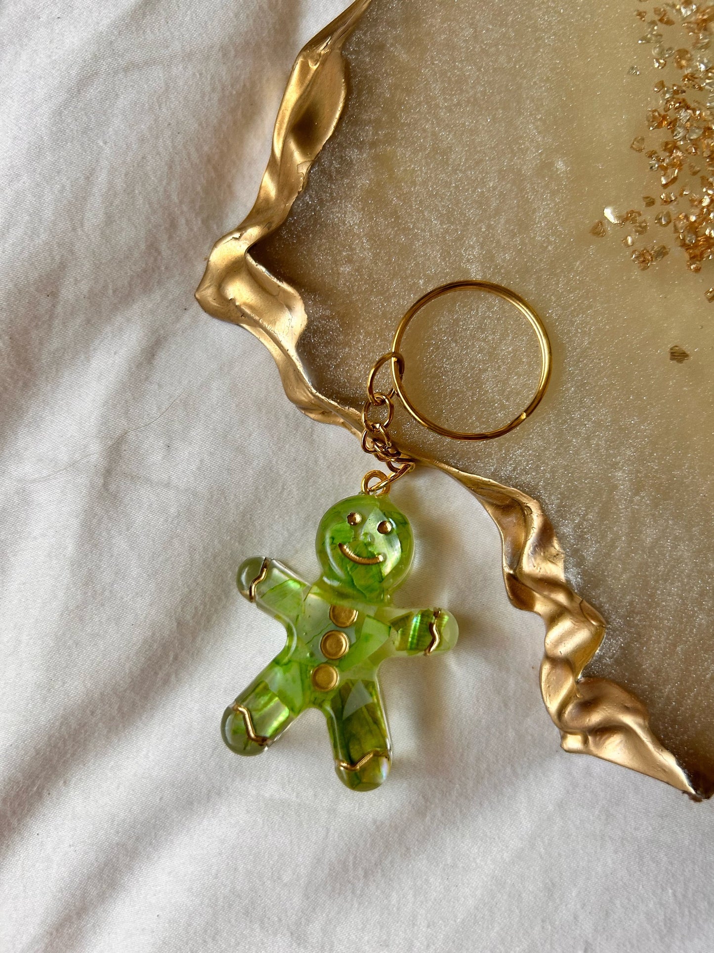 Gingerbread man keyring keychain Christmas Gift Idea for her key accessory bag tag accessories holiday gift Stocking filler Xmas present