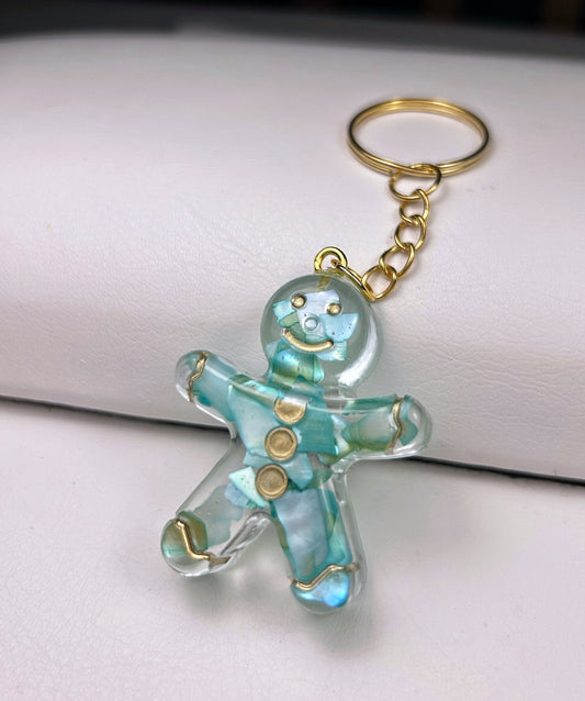 Gingerbread man keyring keychain Christmas Gift Idea for her key accessory bag tag accessories holiday gift Stocking filler Xmas present