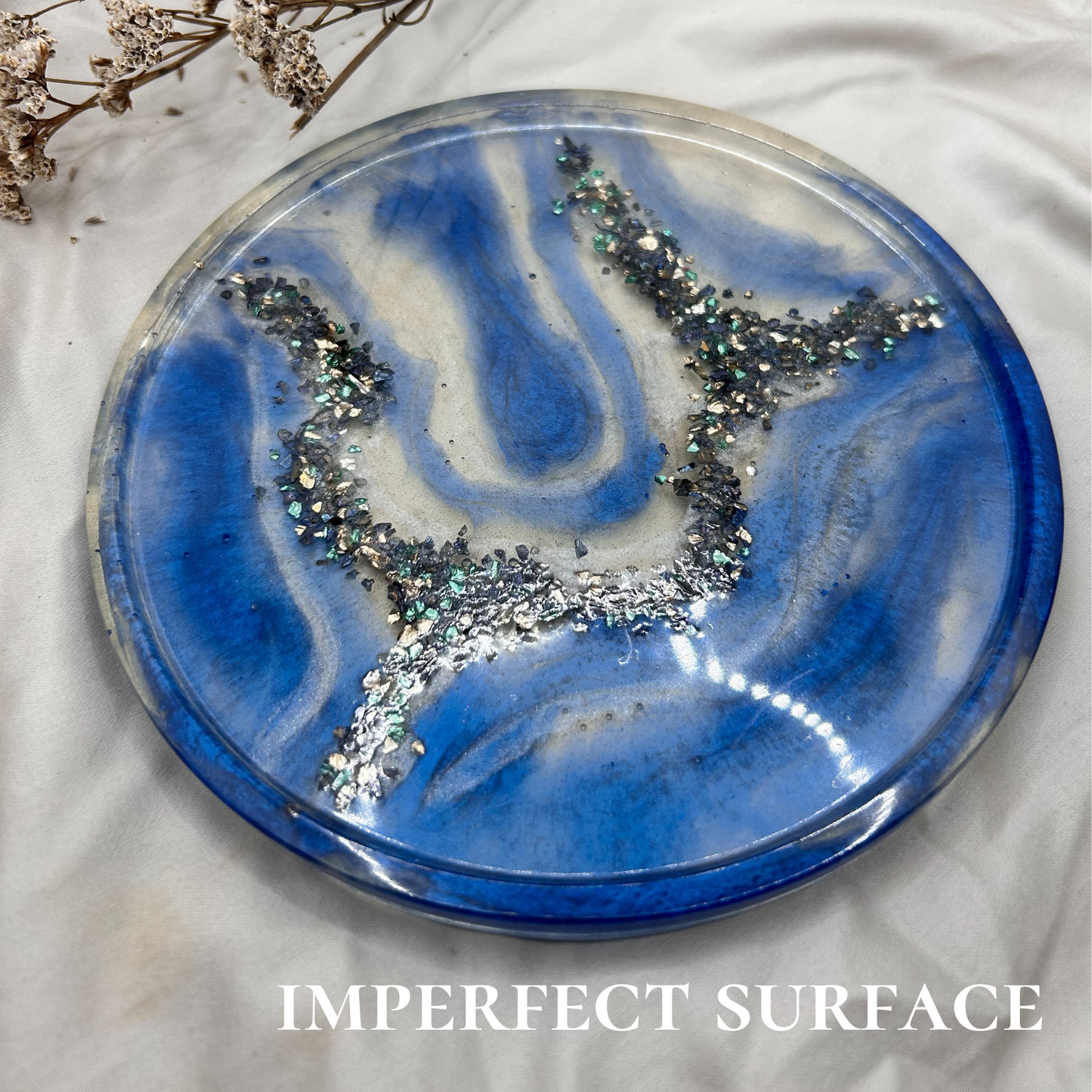 CLEARANCE! Imperfect Glass Stones Tray