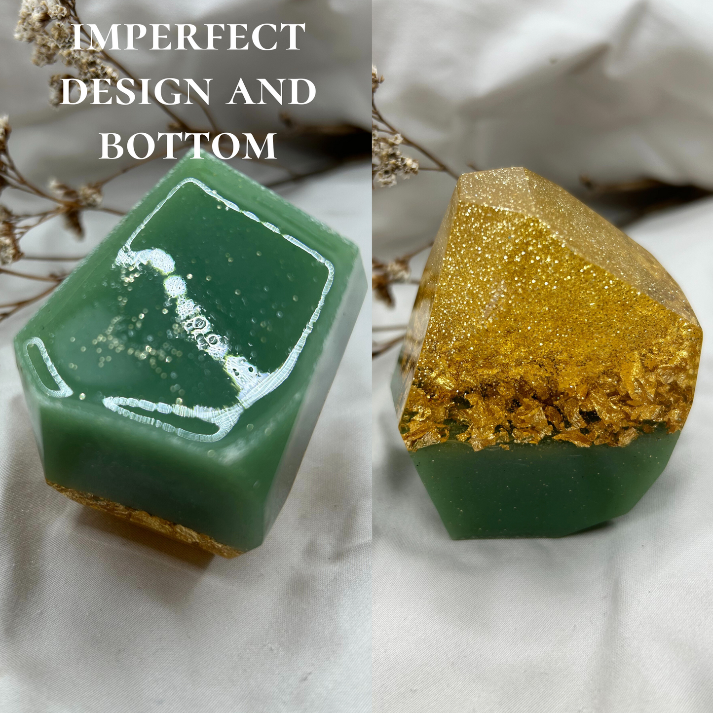 CLEARANCE! Imperfect green and Gold Crystal