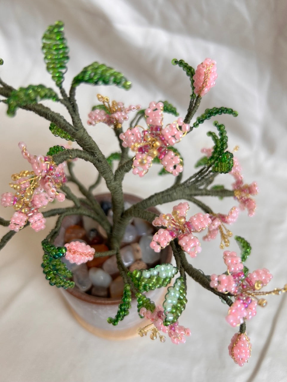 Beaded Pink Flower Bouquet