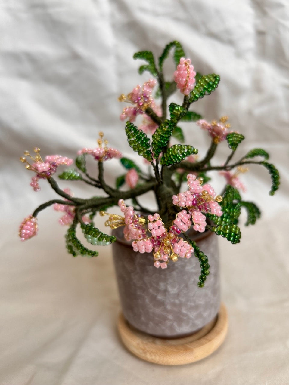 Beaded Pink Flower Bouquet