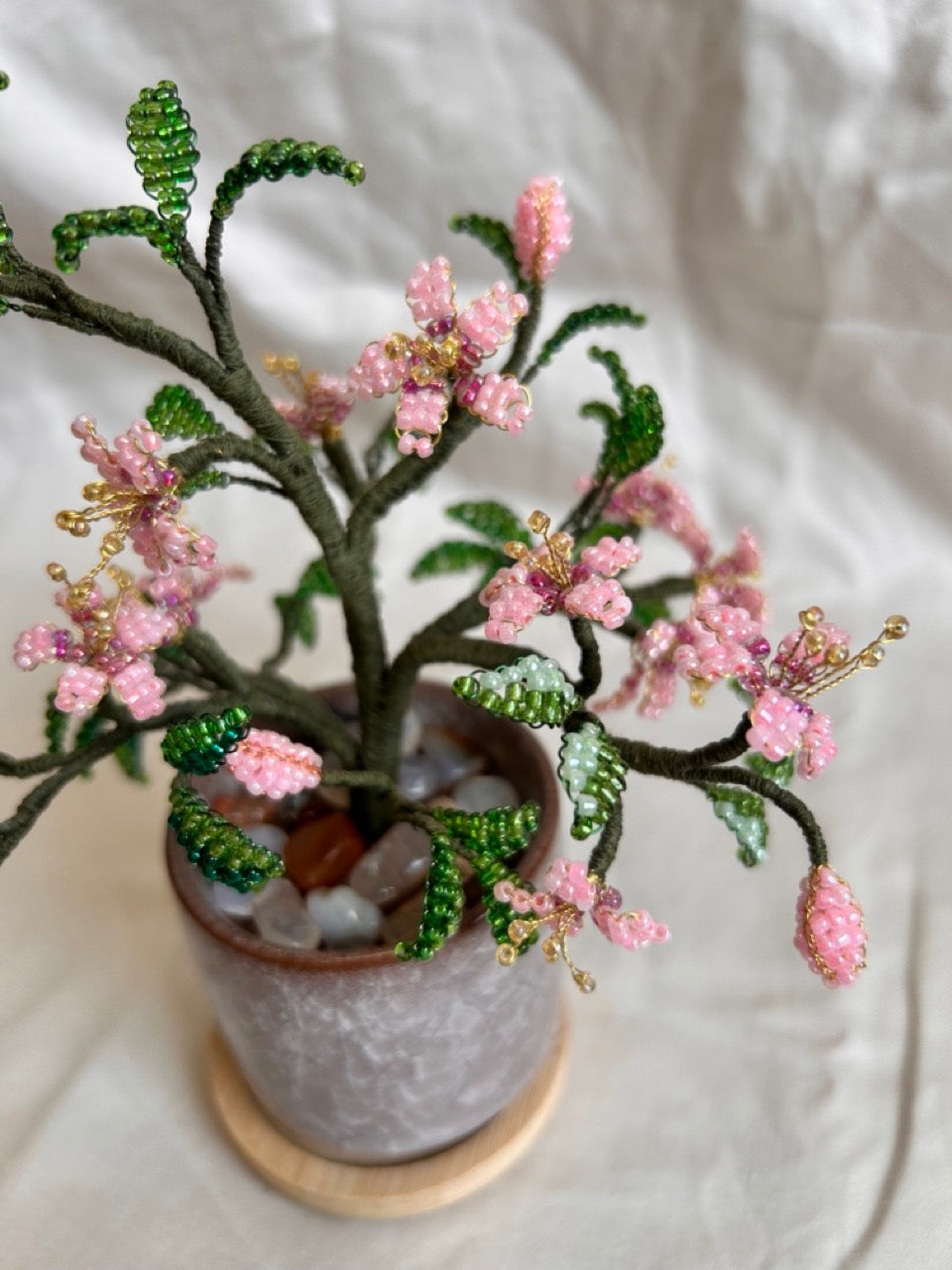 Beaded Pink Flower Bouquet