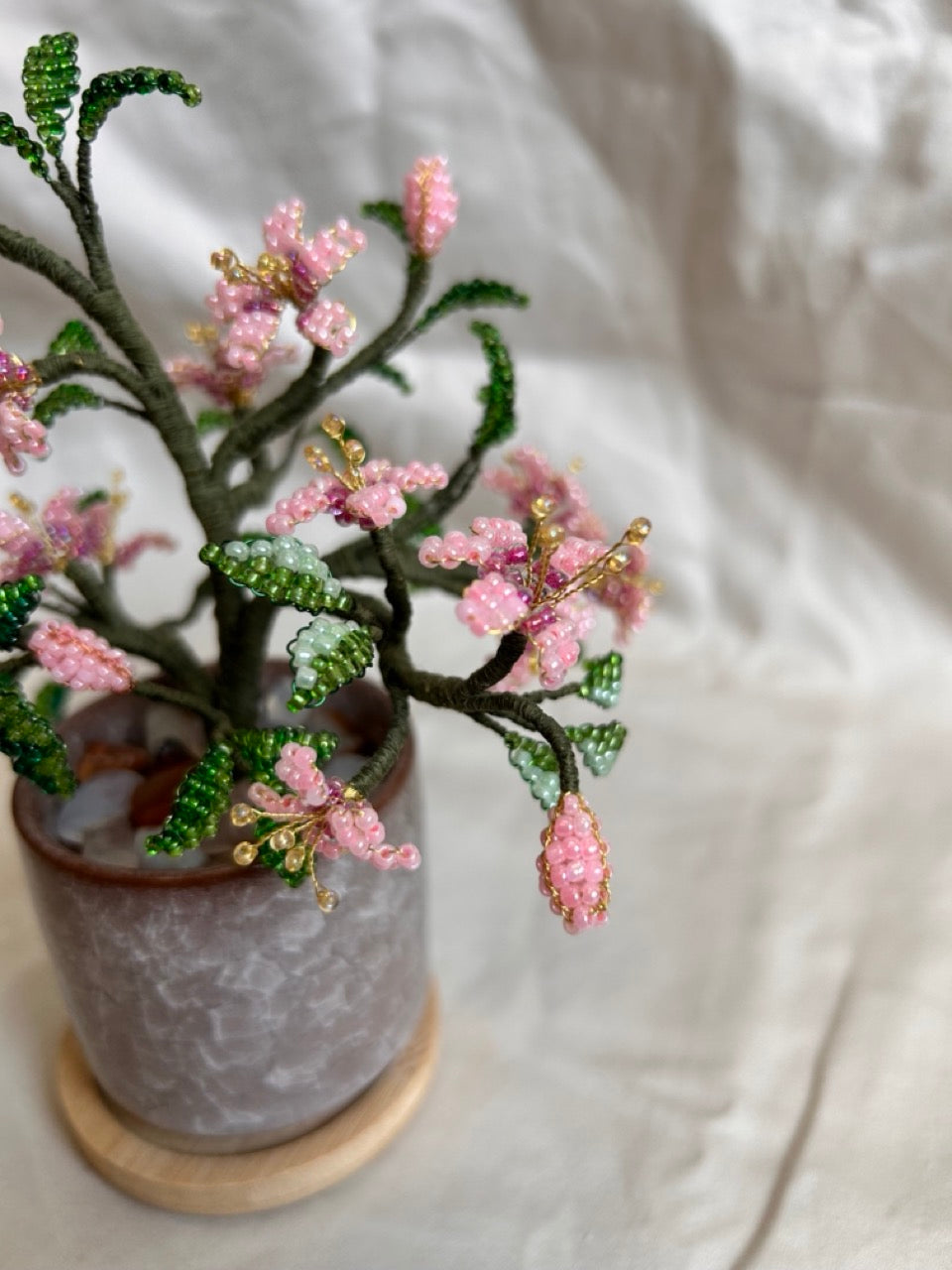 Beaded Pink Flower Bouquet