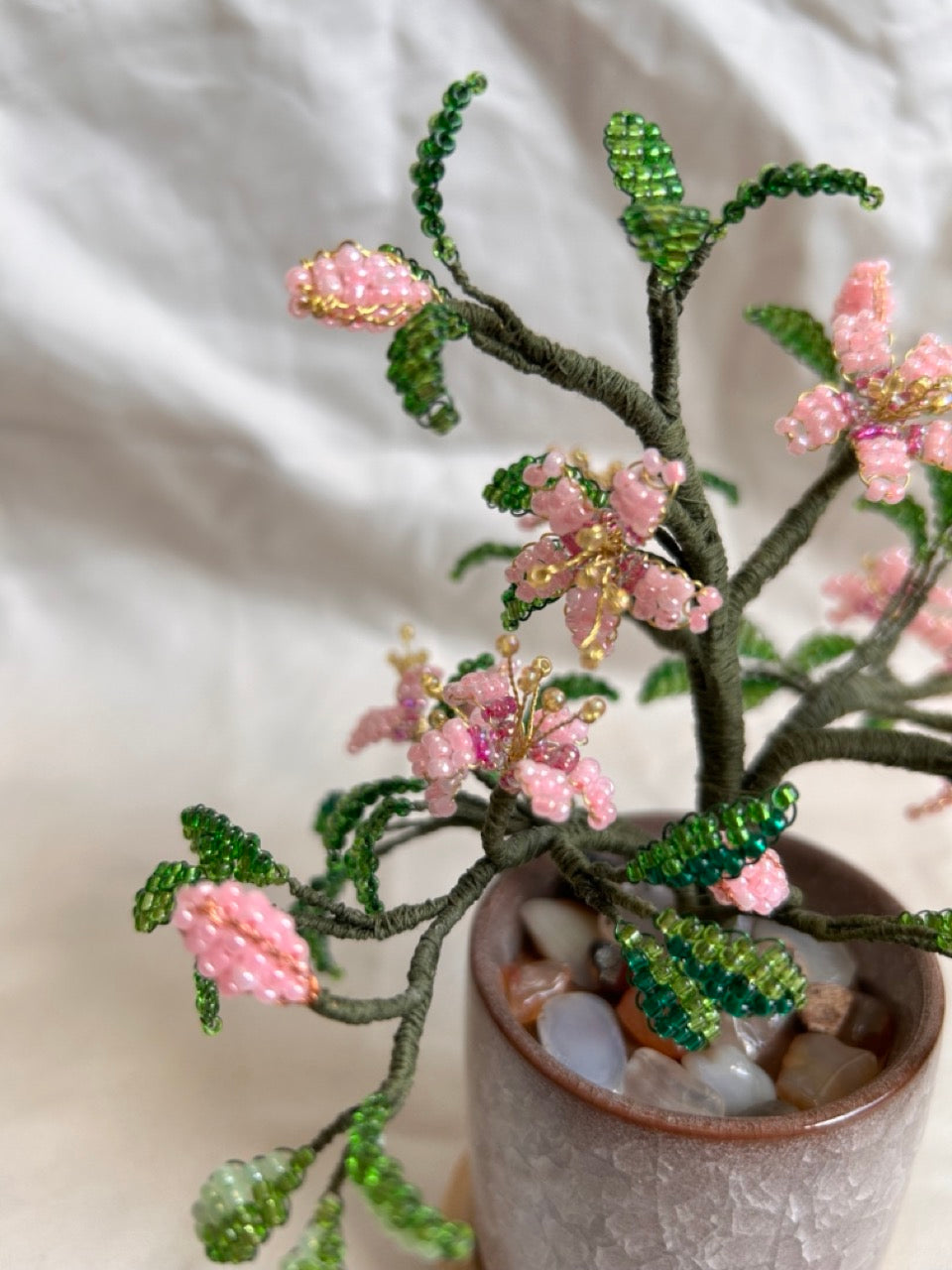 Beaded Pink Flower Bouquet