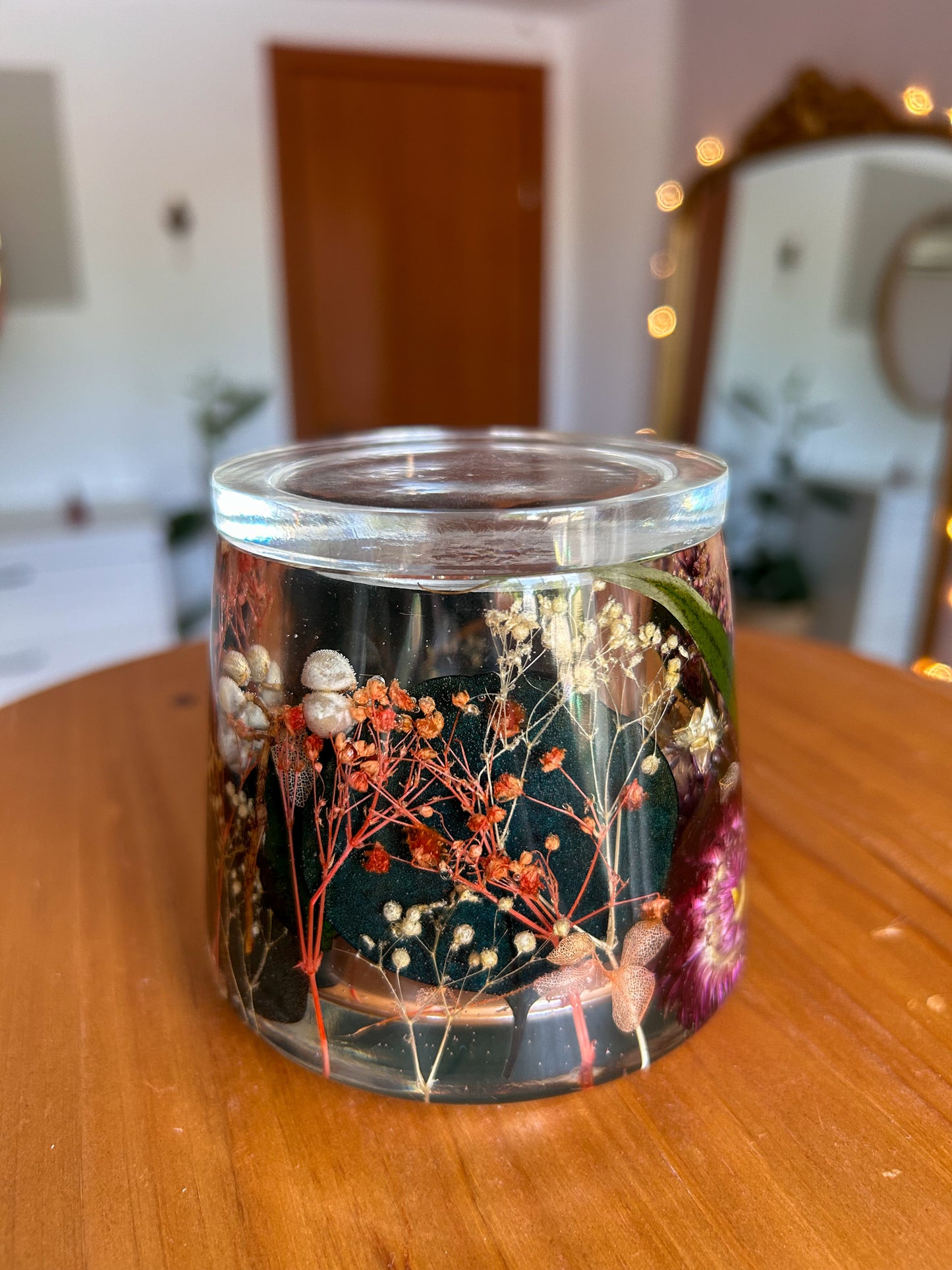 Floral Resin Jewelry Storange Jar