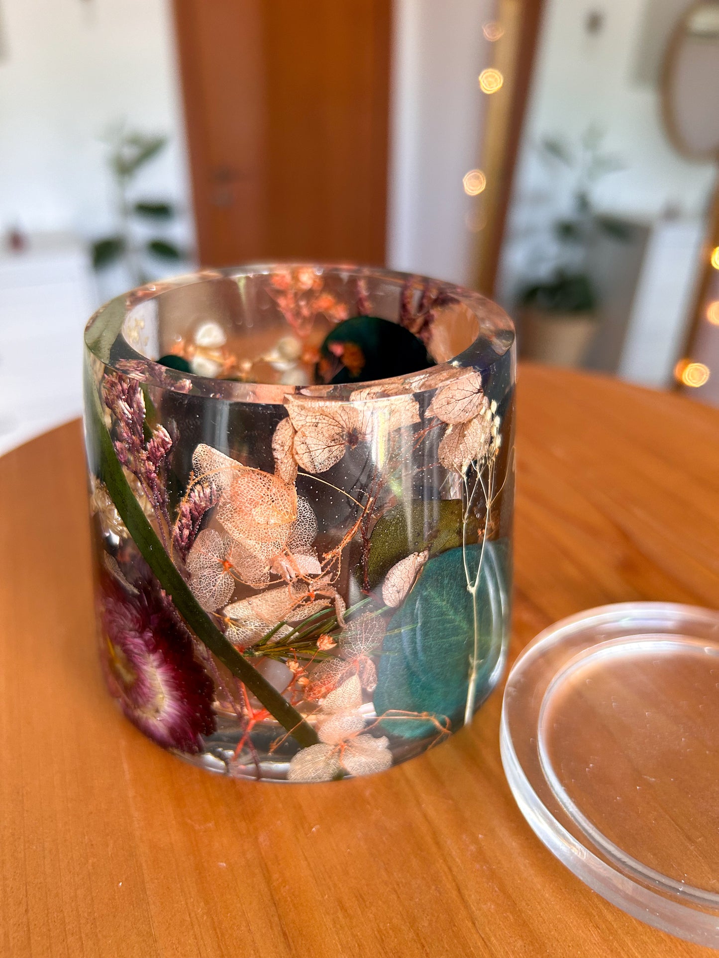 Floral Resin Jewelry Storange Jar