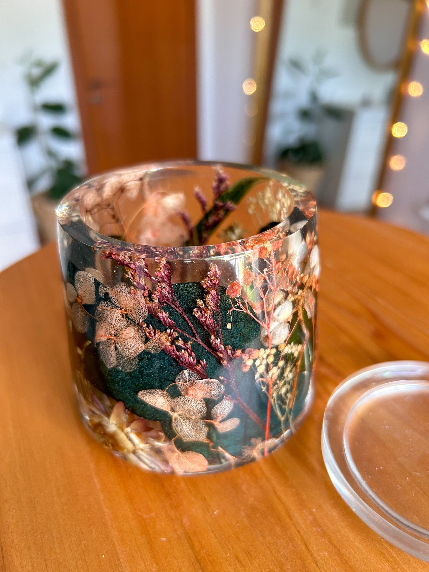 Floral Resin Jewelry Storange Jar