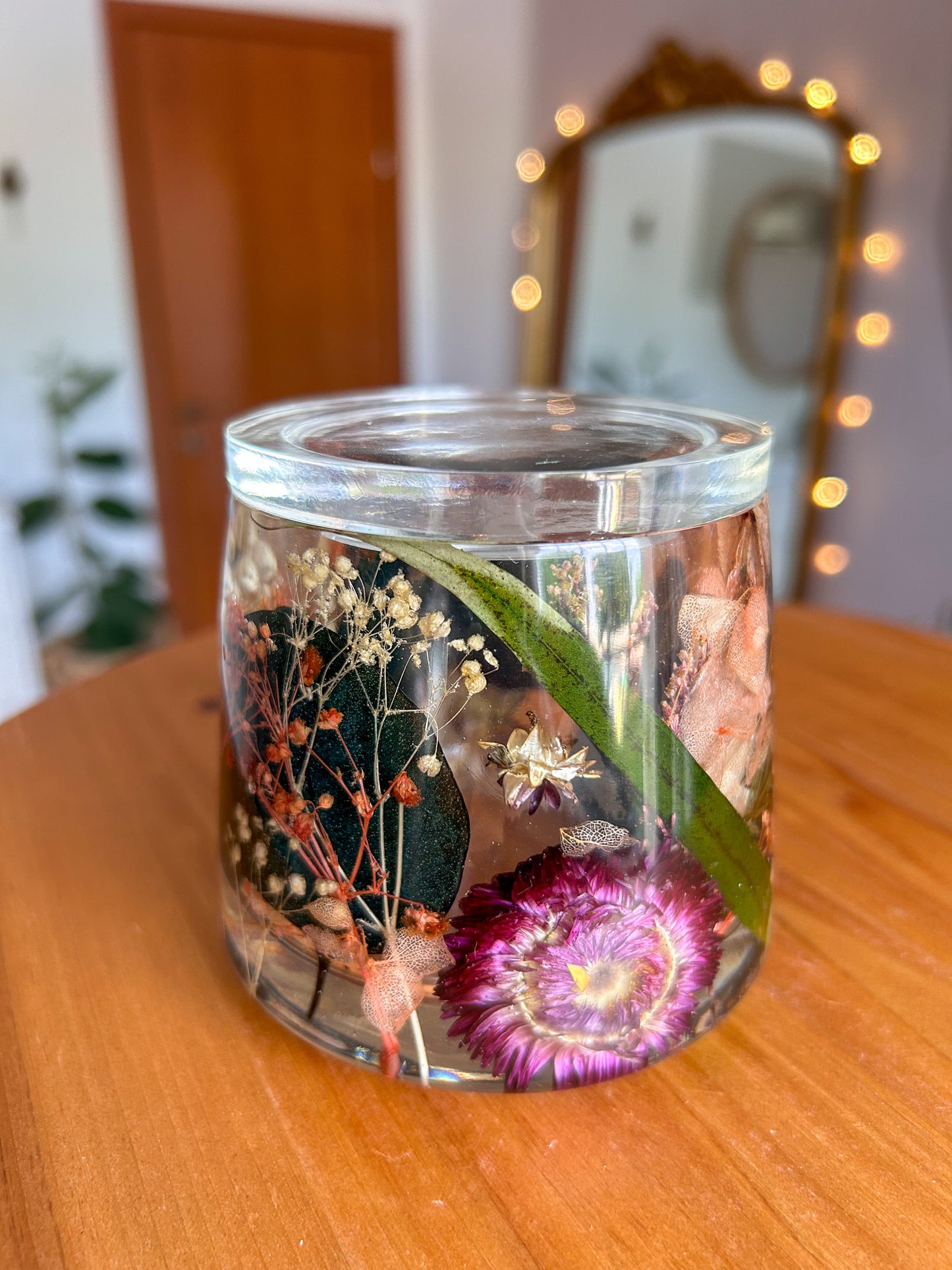 Floral Resin Jewelry Storange Jar