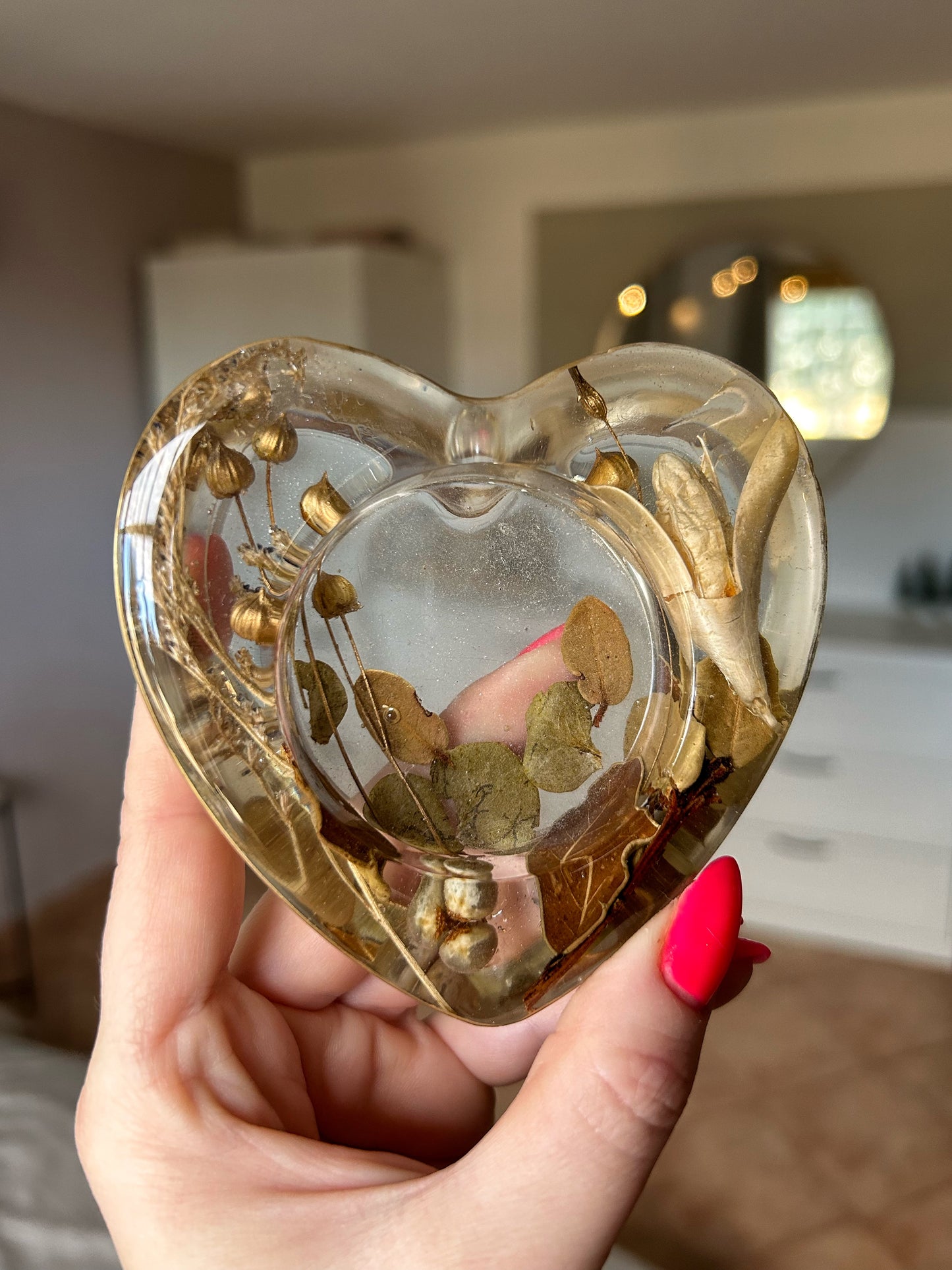 Candle holder Heart Ring Dish Christmas gift idea for her, Gift for new home, Holiday Home Decor, Housewarming gift idea for mom, Present