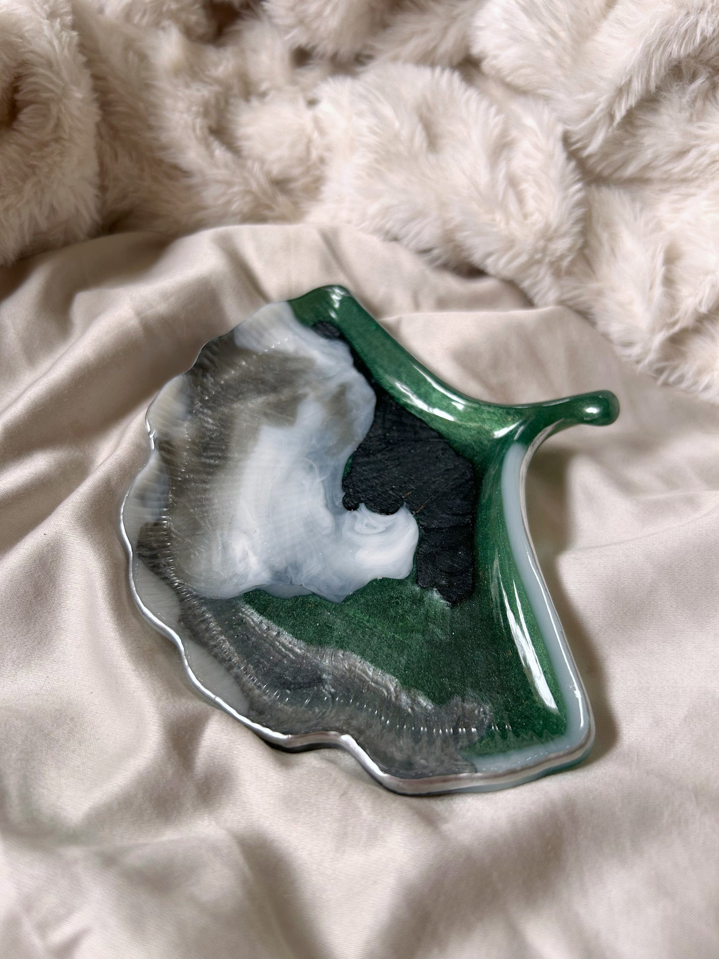 Ginkgo Leaf Candle Holder Jewelry Tray