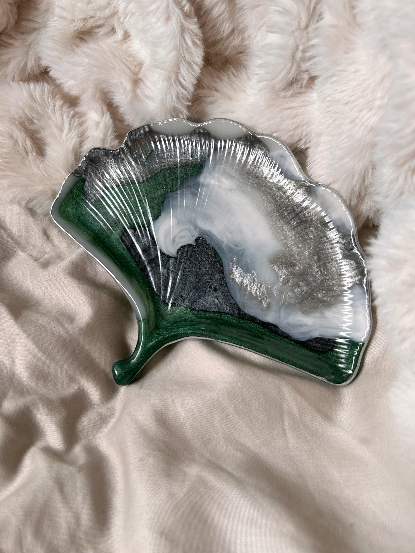 Ginkgo Leaf Candle Holder Jewelry Tray