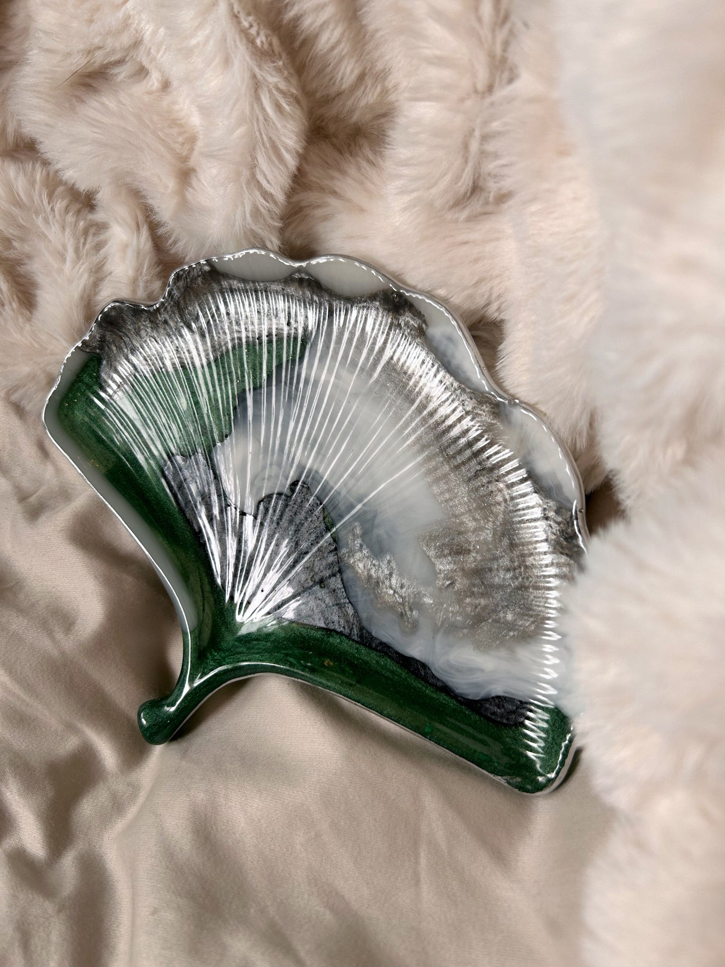 Ginkgo Leaf Candle Holder Jewelry Tray