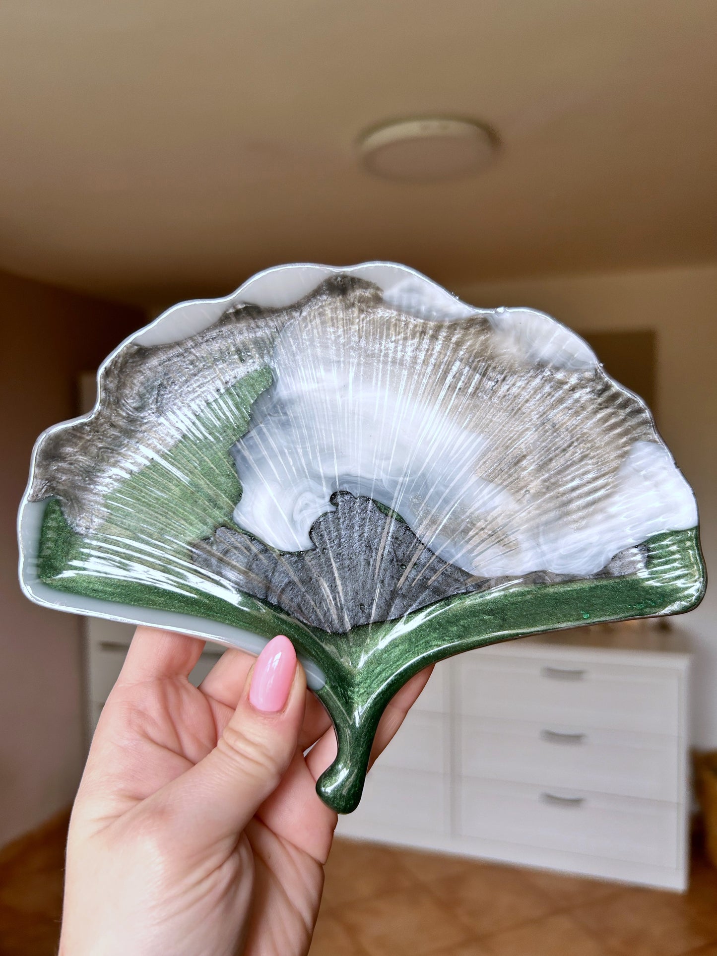 Ginkgo Leaf Candle Holder Jewelry Tray