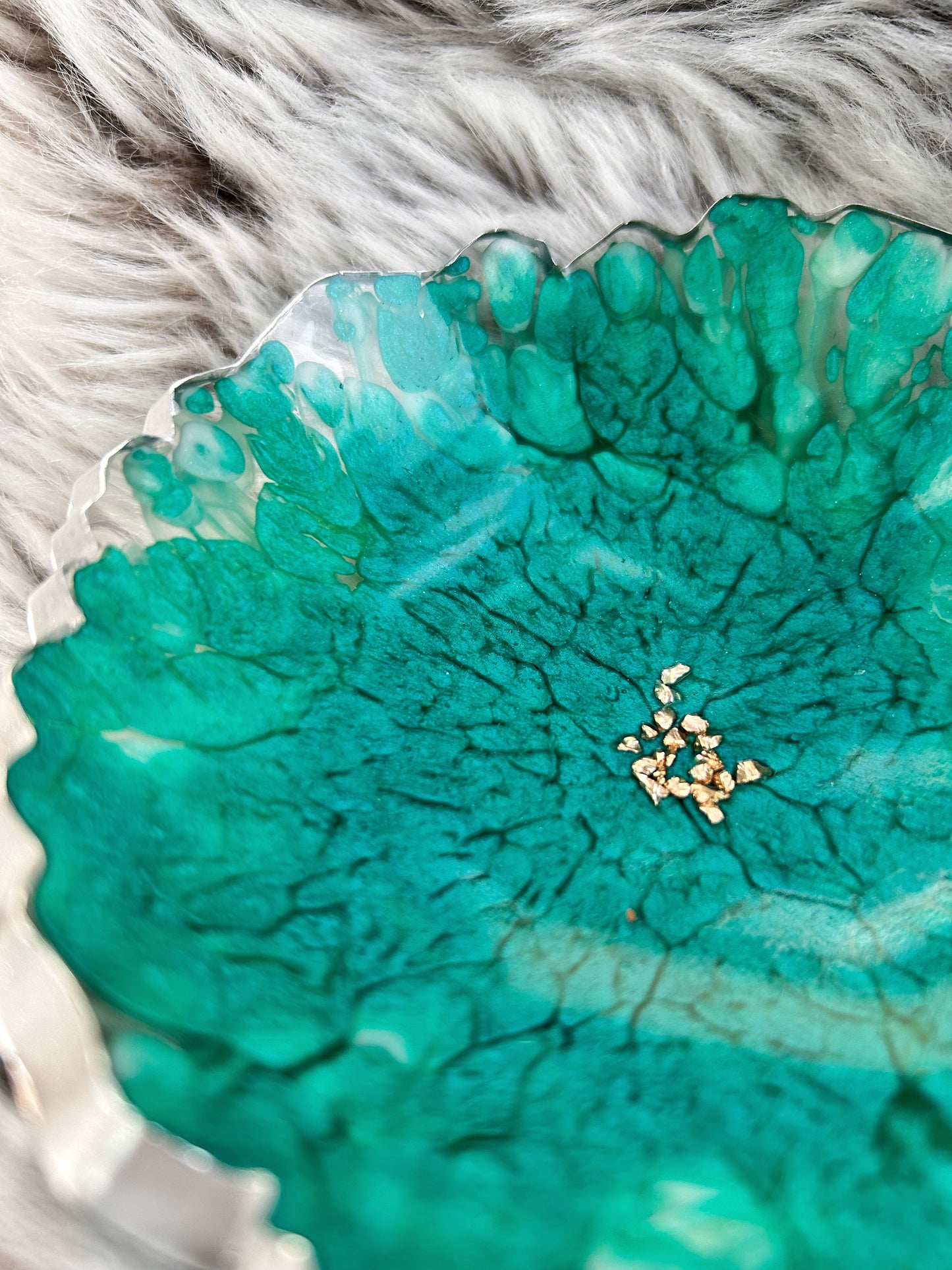 Silver and Teal Jewelry Bowl