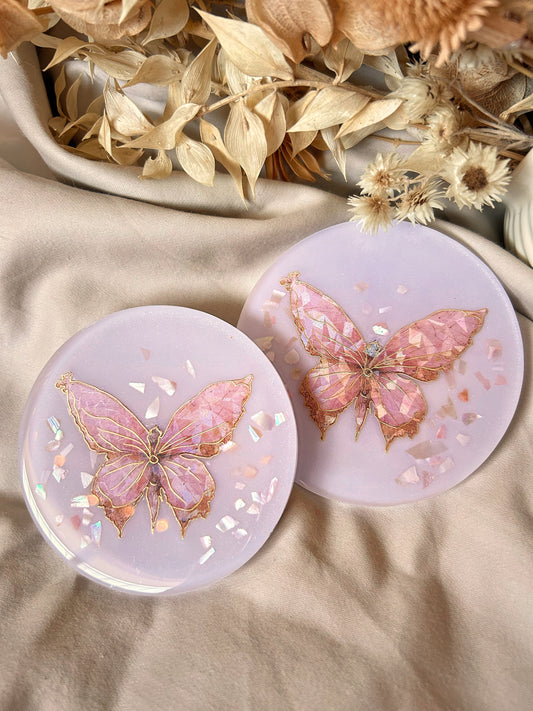 Pink Butterfly Coasters