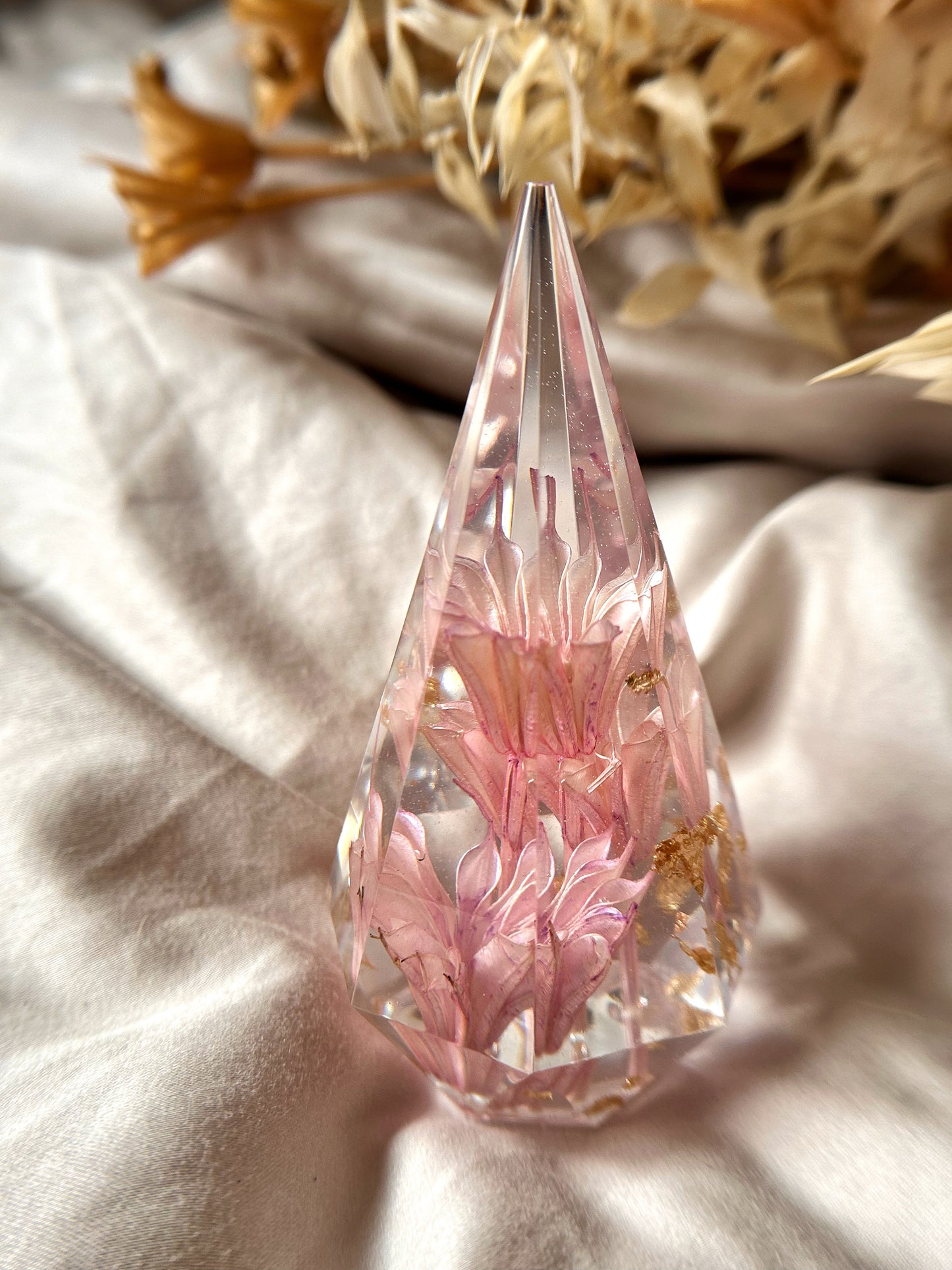 Pink and Gold Crystal Ring Tree