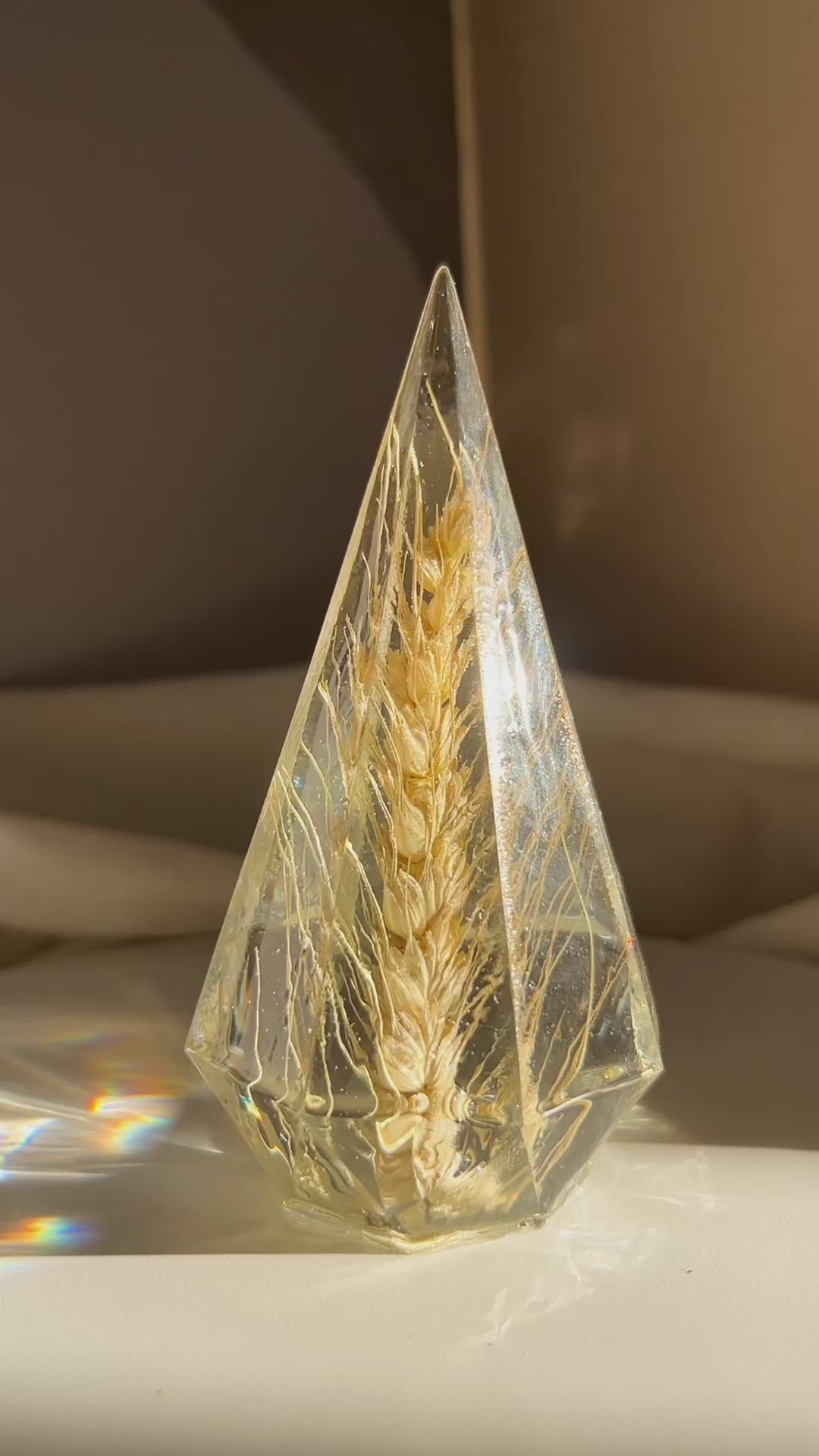 a beautiful handmade resin ring tree featuring wheat. perfect for displaying rings, a unique botanical gift. beautiful vanity, bedroom, bathroom, office, tabletop, nightstand decor. Great as a unique gift for a loved one.